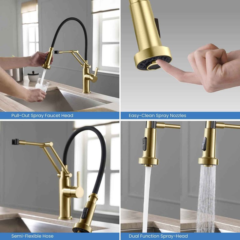 KIBI Engel Single Handle Pull Down Faucet for Kitchen Sink