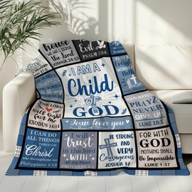 Christian Gifts for Men Women, Baptism Gifts for Boys, Inspirational Religious Gift for Men, Catholic Gift, Christian Blanket, Jesus Blanket, Confirmation Spiritual Bible Birthday 50''x 60''