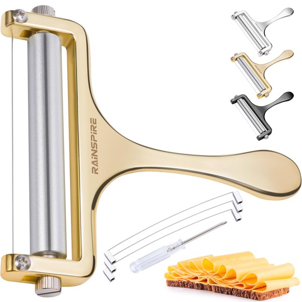 Rainspire Upgraded Cheese Slicer with Replaceable Wires Stainless Steel Cheese