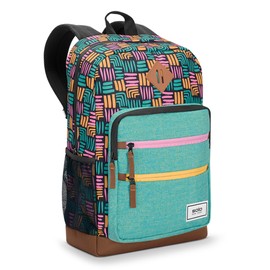 Solo New York Laptop Backpack for Women & Men - Carry On Bookbag for Travel, or Work, Lightweight Bag, Side Mesh Pockets, Fits 15.6" Computer - Re:Fresh, Multi-Color