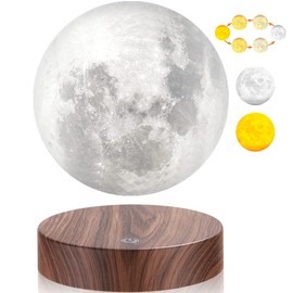 Magnetic Levitation Rotating 3D Printing Moonlight Floating Moon Lamp for Home Office Decoration (3 Colors)