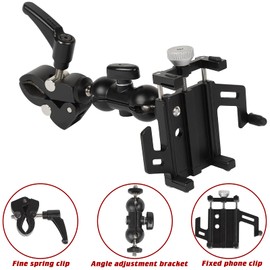 Hoolcar Soporte universal para teléfono celular de coche, estabilizador antivibraciones, ajustable, para Jeep Wrangler JK JKU JL JLU JT, Ford 150, negro