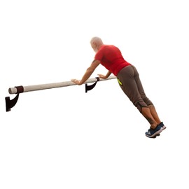 Physical Therapy Rehabilitation Parallel Bars 12 FT Long 1.5” Diameter, Fixed Height Wall Mount made from Traditional Wood, Brackets Included – Assist Rail for Handle and Grab Bar, Safety Stability Bar (Black)