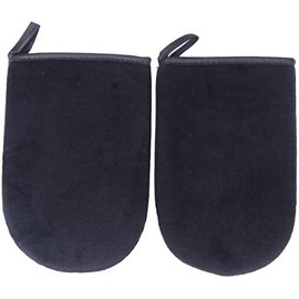 Guantes Autobronceadores 2 Piezas de Esponja Link Negra Aplicador de Crema Autobronceadora, Juego de Dos Manoplas, Cómodo y Fácil de Usar