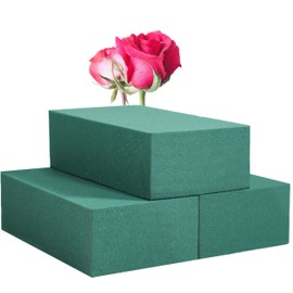 FLOFARE FLOFARE Pack of 3 Floral Foam Blocks Each (5.5"L x 3.1"W x 1.7"H) Green Wet & Dry Flower Foam for Fresh & Artificial Flower Arrangement, Plant Foam, Florist Supplies for DIYs, Arts, Crafts & Weddings