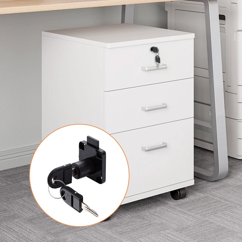 4 Sets Cam Lock 22mm, Cabinet Locks with Keys, Black