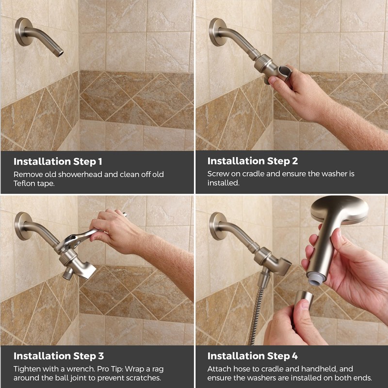 Pfister HydroFuse Handheld Shower Head, Hose Included, 6-Function, 2.5 GPM,