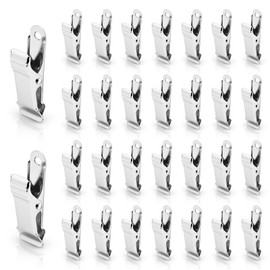 Modixun 30 Pieces Mini Alligator Clips Metal Strong DIY Photo Paper Curtain Smooth Clamp 1.3x4cm (Silver)