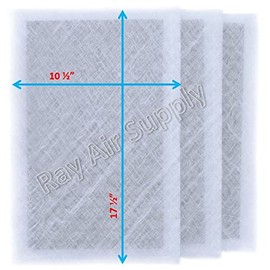 RAYAIR SUPPLY 12x20 Pristine Air Cleaner Replacement Filter Pads 12x20 Refills (3 Pack) White