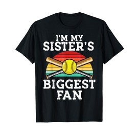 Softball sister I’m My sister’s Biggest Fan retro Baseball T-Shirt