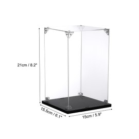 MECCANIXITY Acrylic Display Case, 6x6x8 Inches Clear Display Box Assemble Dustproof Display Box Storage Organizer for Collectibles Action Figures