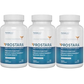 Prostara - Multi-Action Prostate Supplement - Supports Urinary Flow and Bladder Comfort - Boosts Vitality and Wellness - Saw Palmetto Pumpkin & Pomegranate - 60 Capsules (Pack of 3)