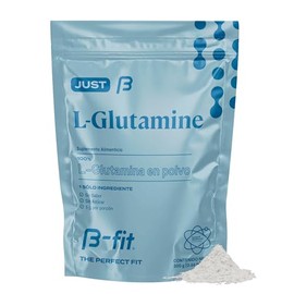 B-FIT B - L-Glutamina en Polvo 100% Pura - Bolsa de 300 g - Suplemento Alimenticio Sin Sabor - Sin Azúcar - 5 g por Porción - Pre entreno