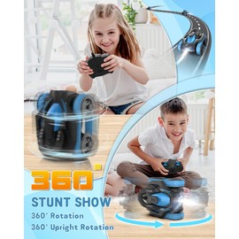 Eulogia Remote Control Car, RC Tracked Stunt Control Car, 360° Upright Rotating, RC Crawler Driving with LED Lights, 4WD All Terrain Best Toys Birthday Max Present for 4-12 Years Boys Girls