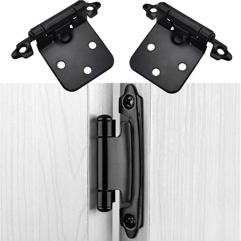 Gasea 10 Pieces Self Closing Hinges, Overlay Flush Cabinet Hinge,