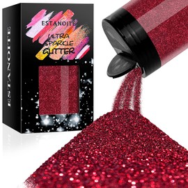 Metallic Ultra Fine Glitter Powder 7.41Oz/210g Holographic Resin Glitter PET Flakes Crafts Sequins Epoxy Chips Flakes for Tumblers Slime Making (Wine Red)