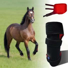 Red Light Therapy Wrap for Horse Legs, Wearable 660nm＆850nm Infrared Light Therapy Horses Boot, for Equine Muscle Recovery Left Leg