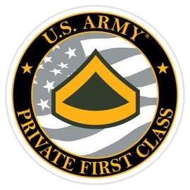 7.62 Design E-3 Private First Class 3.5" U.S. Army Rank Decal