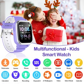 ELEJAFE Smartwatch Kinder Telefon, Kinder Smartwatch mit Anruffunktion 26 Spiele Kinderuhr Armbanduhr Anruf Schrittzähler Musik Wecker Schulmodus Rechner 3-14 Jahre Junge Mädchen Studenten Geschenk