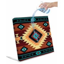 Homechoid South West Red Indoor Outdoor Couch Cushion Covers Replacement 2 Pack, Native American Southwestern Abstract Oriental Waterproof Chair Sofa Seat Cover with Ties 20x18x4