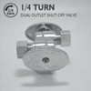 TTFLEX 1/4 Turn Dual Compression Outlet Angle Stop Valve with