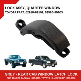 PartsPro - Quarter Window Latch Replacement for 1995-1999 Toyota Tacoma Fits 1988-1996 Toyota Hilux 4Runner Pickup OEM # 62910-89102 Rear Cab Lock Dark Grey