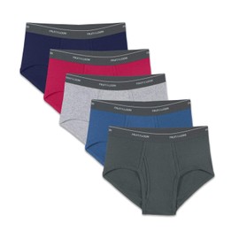 Fruit of the Loom Men's Cotton Mid-Rise Fashion Briefs 3-Pack (Large (36-38"))