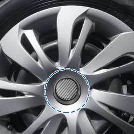 ACROPIX 66mm OD Universal 6 Clips Car Wheel Tyre Rim Center Hub Caps Covers for Vehicle with Sticker Black - Pack of 4