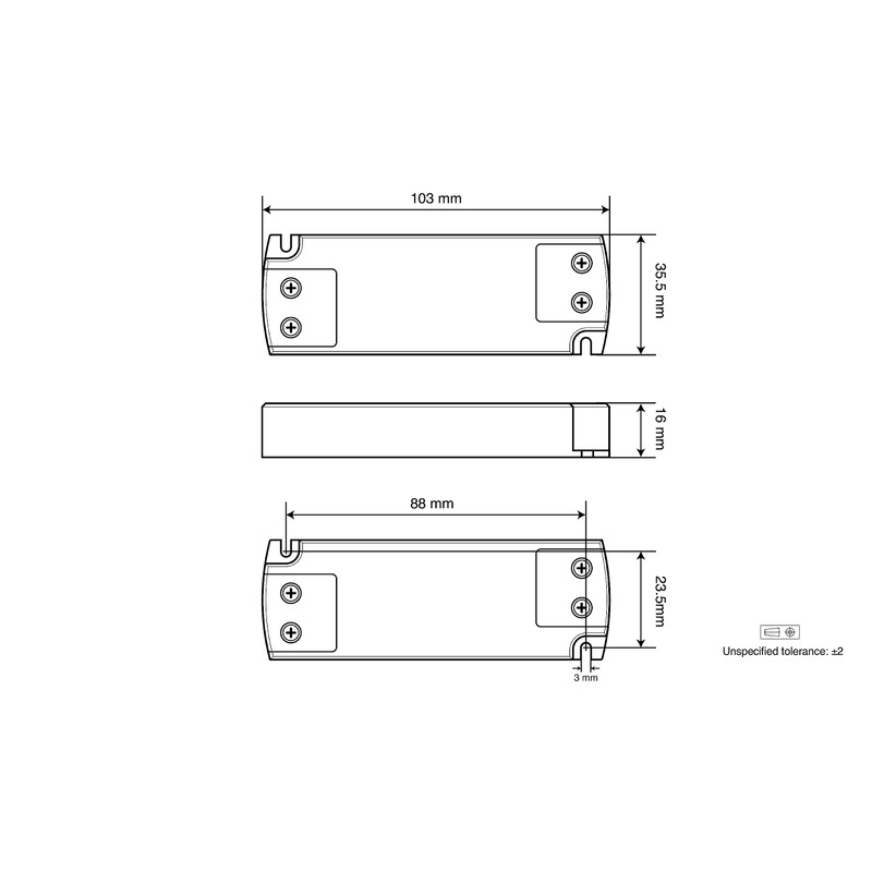 illuburg LED Driver 24V 15W Flat Flickerfree for LED Strip