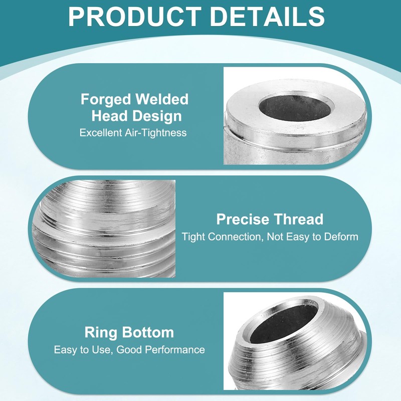 sourcing map 2Pcs Male 10AN Weld on Bung Fitting, Aluminum