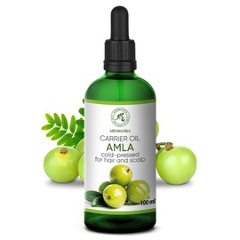 Amla Öl 100 ml – Kaltgepresst – Reines Trägeröl – Basisöl – Amla-Haaröl – Haarpflege und Kopfhautpflege – Feuchtigkeitsspendend und Nährend – Haarglanz – Schönheit