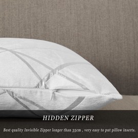 GIGIZAZA Cushion Covers 16x16 Inch Decorative Square White Throw Pillow Cases 40x40 cm for Bedroom Sofa Living room,Set of 2