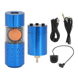 2 in 1 Wireless Tattoo Machine 1300mAh Rechargeable 3.5mm Stroke Coreless Motor 12V 10000RPM Rotary Tattoo Pen Blue