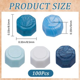 CRASPIRE 100Pcs Octagon Wax Sealing Beads Mixed color Blue Wax Seal Beads Sealing Wax Particles for Retro Seal Stamp Christmas Cards Wedding Invitations Letter Sealing Wine Packages Gift Wrapping