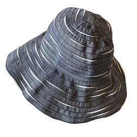 Packable Reversible Crusher Sun Shade Beach Hat, Adjustable Wide Shapeable Brim, SPF UPF 50 UV Protection (Navy/White)