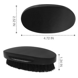 360 Curved Medium Wave Brush with Firm Boar Bristles for Cultivating Waves, Wolfing and Beards - Great Gift for Men