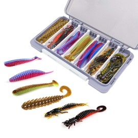 Fishing Lure Kit, 27 Soft Baits, 7 Styles for Crappie, Trout, Walleye, Perch, Panfish, Scented Lures, Durable Construction
