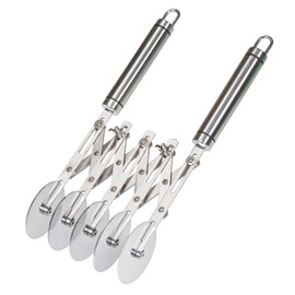Patty Both 5-Wheel Pastry Cutter, Stainless Steel, Foldable Retractable, 10.5 x 1.5 inches