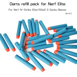 lififun 200-Dart Refill Pack Foam Darts Compatible with Nerf N-Strike Elite & Elite 2.0 for All Blasters That Use Elite Darts Blue