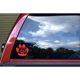 StickerTalk Paw Print with Wildcat Mascot Vinyl Sticker, 5 inches by 4.75 inches