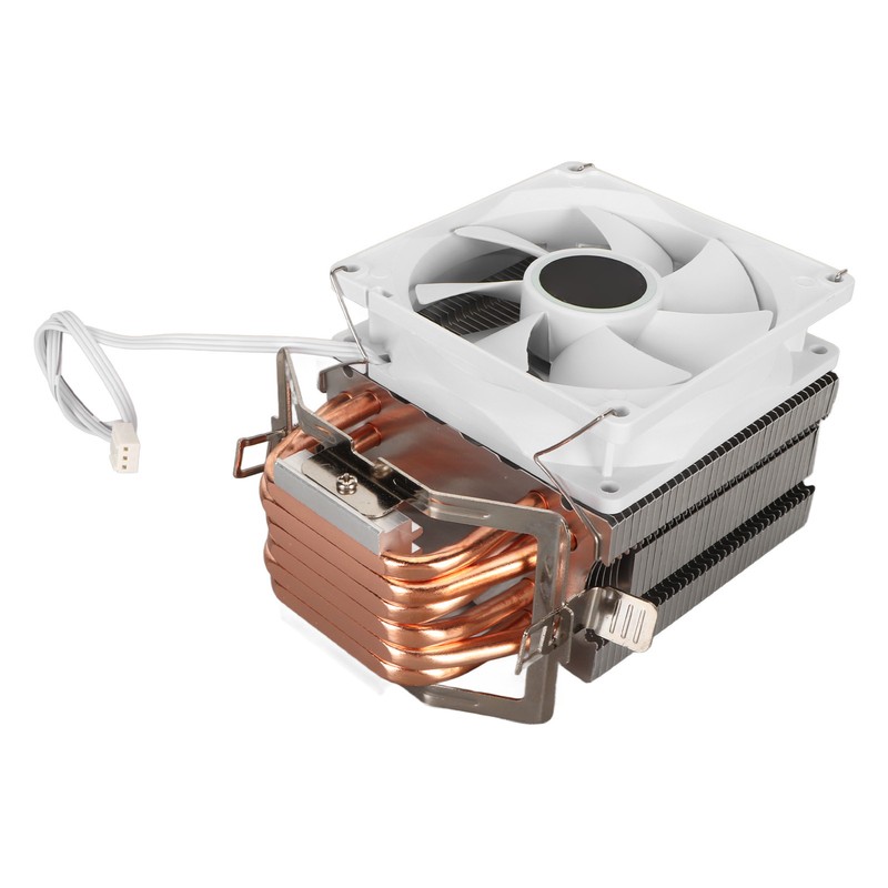 CPU Cooling Fan Professional Efficient 6 Tubes 3 Wires White
