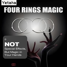 Magic Chinese Magic Classic Magic Magic Supplies 4 Chain Ring Close-Up Magic Trick Props 3.9 inches (10 cm)