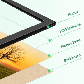 Veleclo 13.5x40 Picture Frame for Wall Display, 13.5x40 Black Picture Frame with Shatter Resistant Plexiglass, Stable and Sturdy 13.5 x 40 Poster Frame for Wall Display, Handpicked Gift Collection