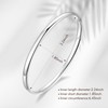 Porment 4mm Oval Silver Bangles for Women Dainty Sterling Silver