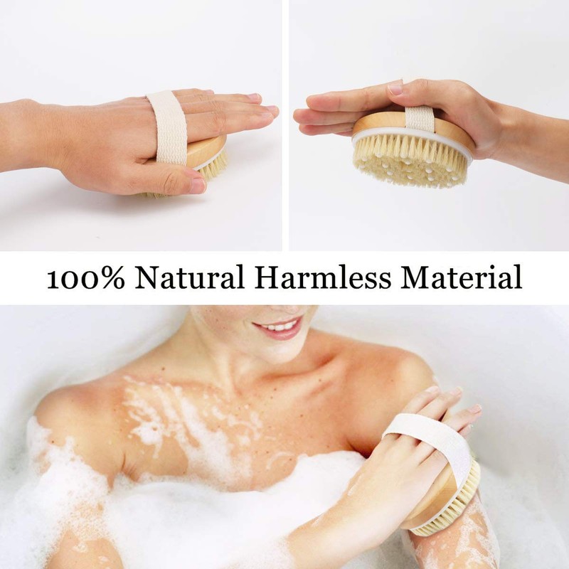 Uervoton Dry Brush Body Brush Exfoliating Brush Natural Bristles Bath