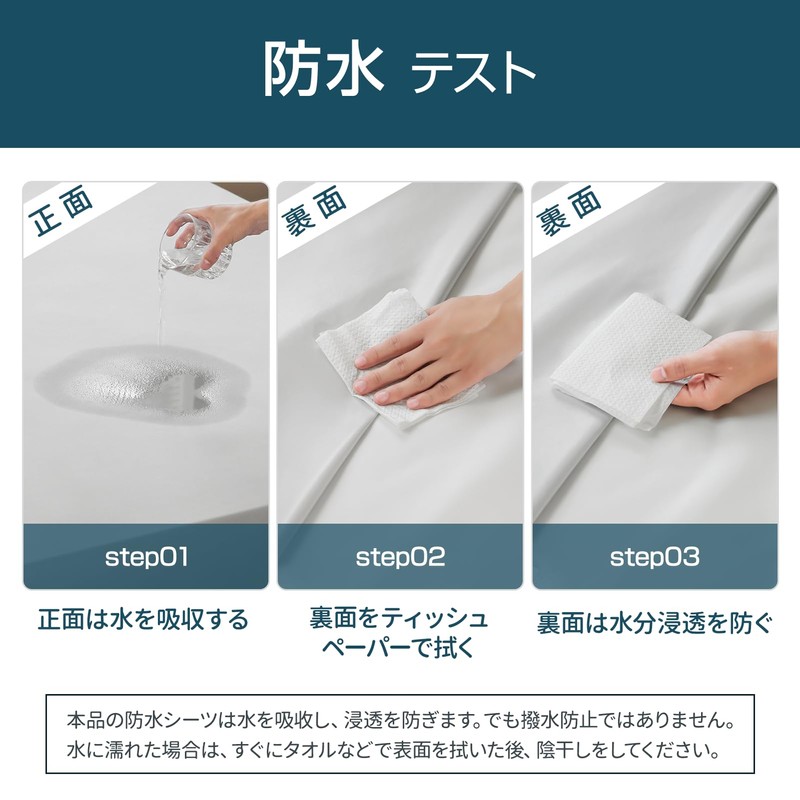 fuwawa Fitted Sheet, Waterproof Type, Waterproof Sheet, Side Waterproof, Fully