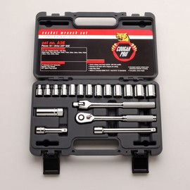 Wright Tool Cougar A36 7 to 19 Millimeter Drive Metric Socket Set, 18-Piece
