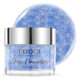 eodci EODCI Dipping Powder Reflective Blue Glitter Nail Dipping Powder French Powder Glitter Nail Art Starter Manicure Salon DIY at Home No Needed Nail Lamp Curing Odor-Free&Long-Lasting 1 Oz