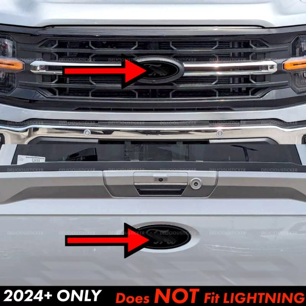 Deliciousticker For 2024-2025 Ford F-150 Smoke Front Rear Decal Emblem