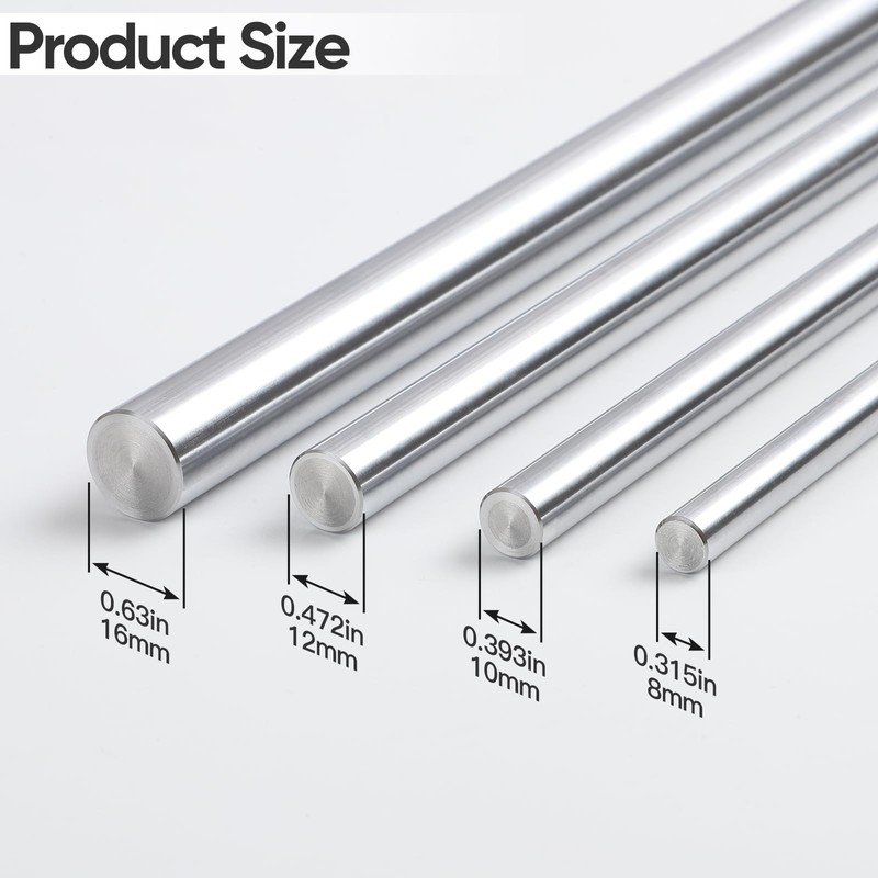 16mm x 200mm (0.63 x 7.87 inch) Linear Motion Rod